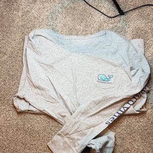 Vineyard Vines Light Gray Whale Logo Shirt